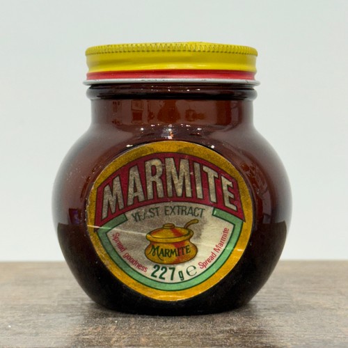 Vintage marmite glass jar with - marmite,