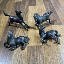 Antique Bronze Metal Horses Bundle 4 Horse figurines 10cm Vintage Stallion Set