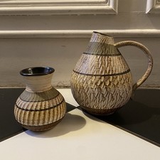 Vintage West German Vase & Jug