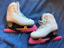 Risport RF4 Ice Figure Skates with blade covers White Size 220 (UK size 1)