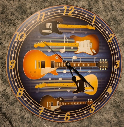 Guitar themed wall - guitar, clock
