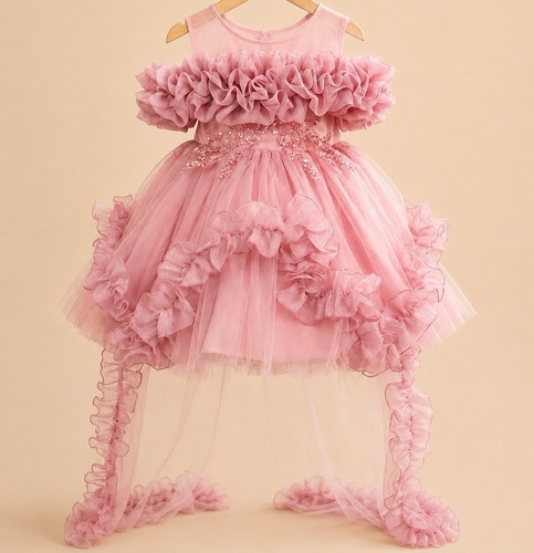 Girls pink sleeveless tulle - pink,
