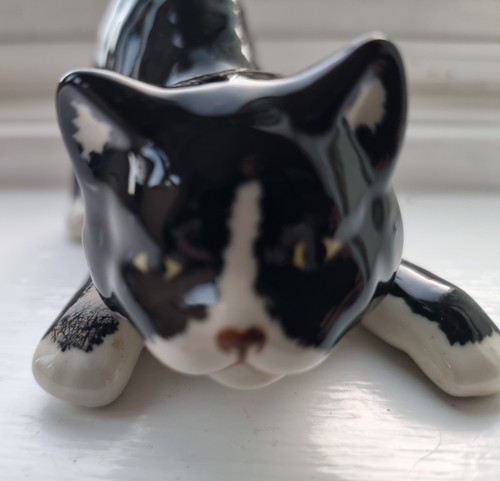 Vintage cat black - cat, white