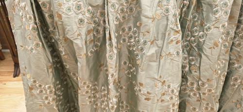 Silk embroidered curtains - silk,