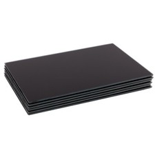 6x Black 40cm x 30cm Glass Placemats Kitchen Dining Dinner Table Place Mats Set