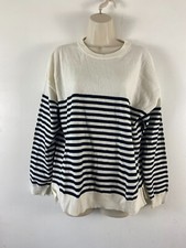Primark size large round neck long sleeve bite pullover with black stripes