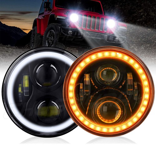 7inch led headlights - 2x, w/