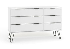 White Wide 6 Drawer Chest