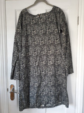 Mistral fine cord grey patterned dress, size 14
