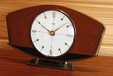 VINTAGE 26cm Metamec Mantel Clock - Retro Clock Wooden Desk Clock Mid Century