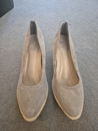 Wedged suede shoes size - m&s, 6