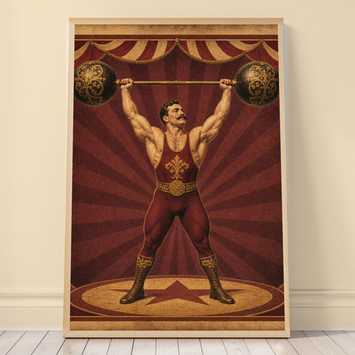 Vintage circus strongman - vintage,