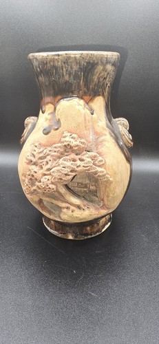 Japanese brown beige pottery - japanese,