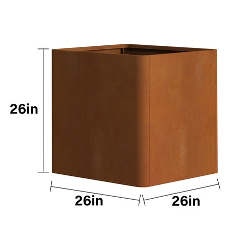 Corten steel planter square - steel,