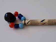 ANTIQUE BONE LACE BOBBIN, RED