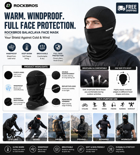 Rockbros balaclava face mask - balaclava,