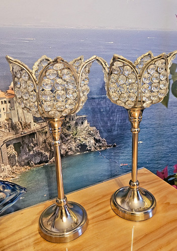 Pair tulip pedestal votive - pair,