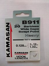 KAMASAN B911 BARBLESS WIDE GAPE HOOKS TO NYLON