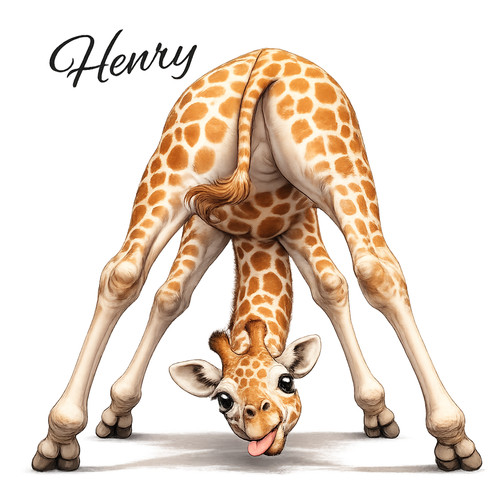 Giraffe silly upside down - giraffe,