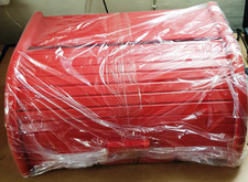 WOODEN WORLD – RED WOODEN BREAD BIN WITH SLIDING LID SIZE LARGE