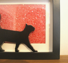 PINK GLITTER SPARKLE Cat art