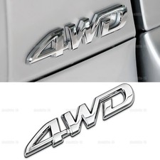 3D Silver Chrome 4WD Logo Car