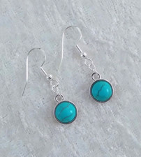 Turquoise 8 mm Cabochon, 925