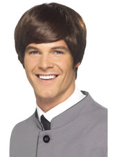 60s Beatles Wig Brown Mens Mod