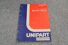 Unipart Catalogue For Brake Discs. 1986. MMM1165