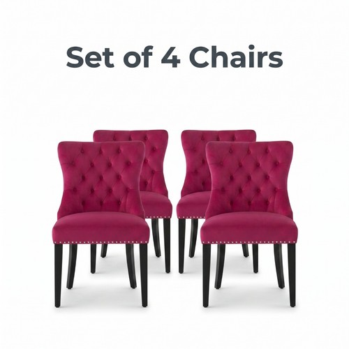 Set 4 velvet dining - 1/, /4