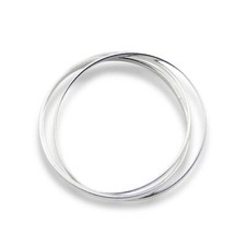 Sterling Silver Russian Style Interlocked Triple Band Ring