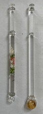 2 x Vintage GLASS Lace Bobbins