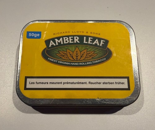 Vintage amber leaf - vintage, tin