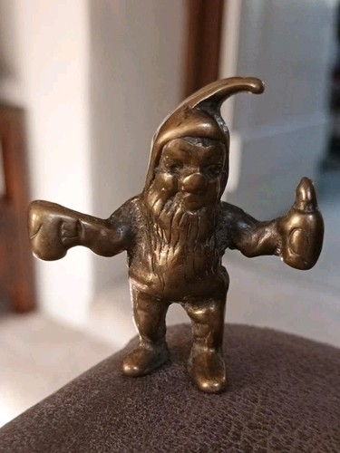 Vintage solid brass gnome - solid,