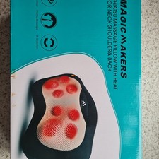 Magic Makes Shiatsu Massage Cushion Black With Heat For Neck Shoulders Back