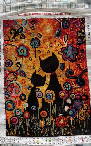 Gouache cats large finished - gouache,
