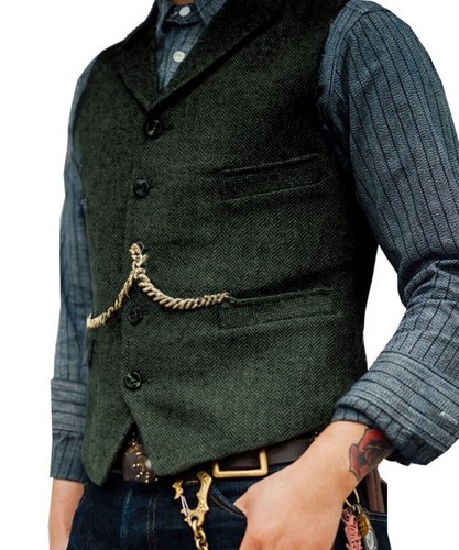 Mens vintage tweed waistcoat - mens,