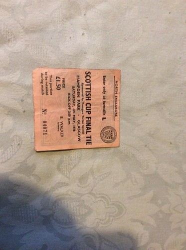 1978 scottish cup final ticket - scottish,