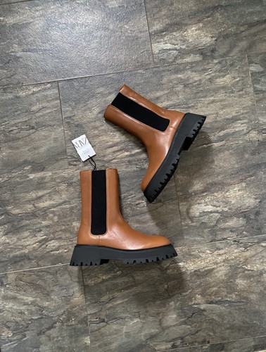 Zara camel tan brown leather - zara,