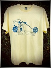 COME RIDE A HARLEY yellow chopper motorcycle vintage T shovelhead panhead engine