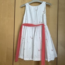Girls White Butterfly Print Dress Age 6 Years (once worn) 
