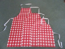 Red check pvc - aprons, in
