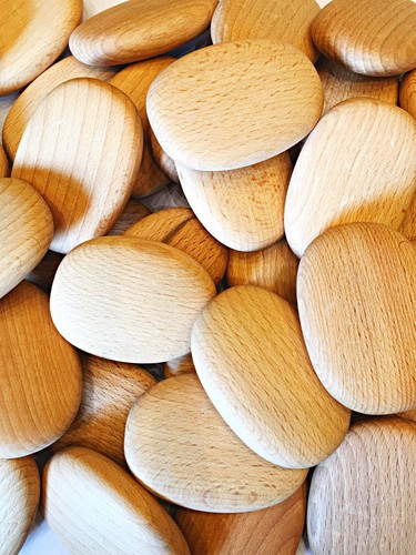 Large wooden pebbles qty - qty, 5