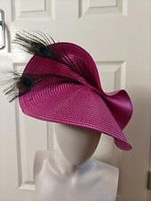 pink large straw fascinator