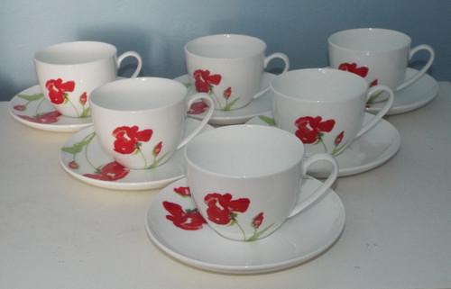 Set teacups and saucers - set, 6
