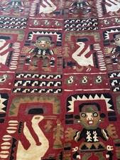 Jonelle 1995 ‘ Tarapaca’ Burgundy&Gold Aztec Multicoloured Design Cotton 60x50cm