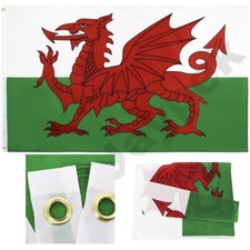Large Welsh Flag 5ft x 3ft Wales National Red Dragon Rugby Football Caravan 5x3