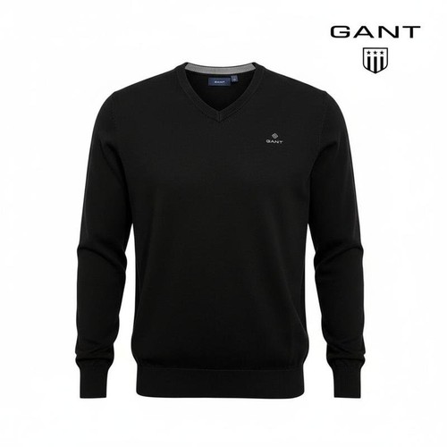 Men gant sweater black cotton - sweater,