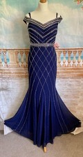 Maxi Evening Dress 8 Navy Blue