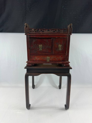 Vintage asian red lacquer - vintage,
